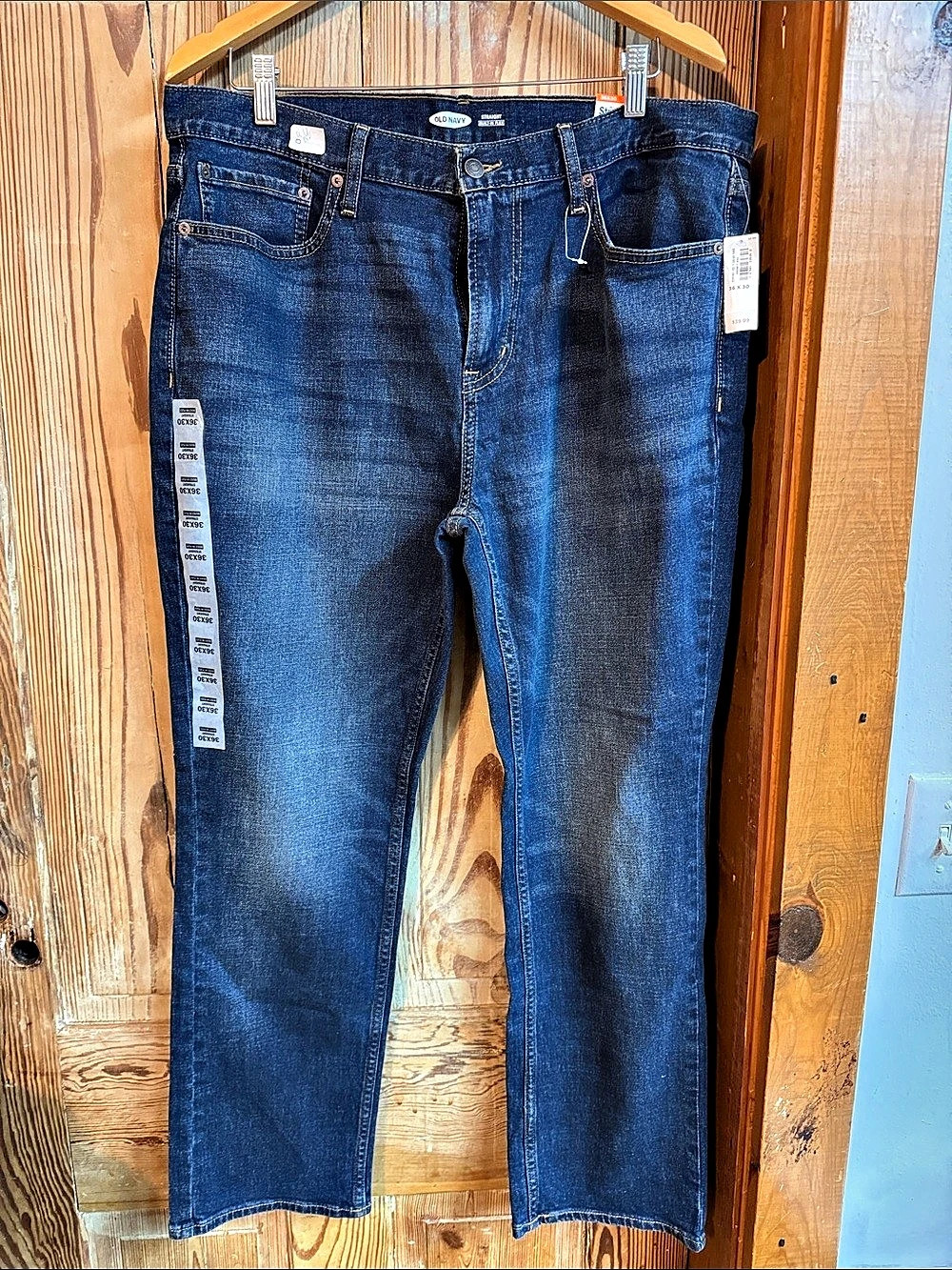 Old Navy Straight Built-In Flex Men's Blue Waist 36X30 NWT